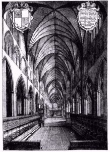 Engraving of the interior of Old St. Pauls Cathedral
