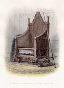 The Stone of Scone in the Coronation Chair in Westminster Abbey (Image in the public domain)