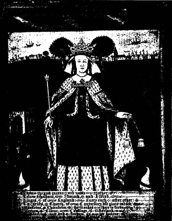 Picture of Queen Eadgifu from "The Saxon Cathedral at Canterbury and The Saxon Saints Buried Therein"
