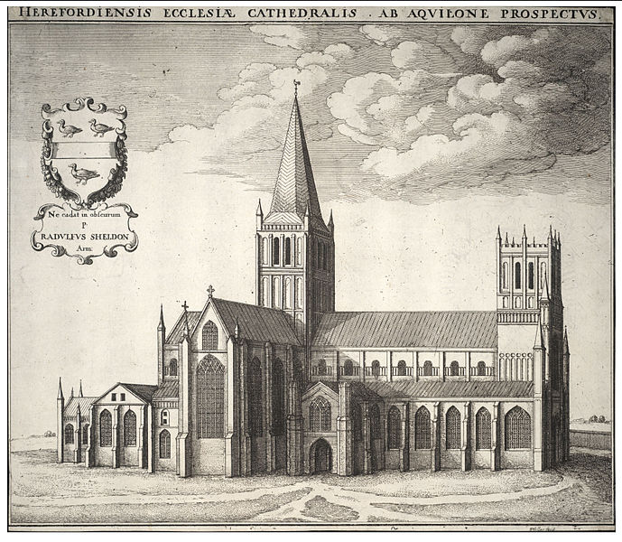 View of Hereford Cathedral as it looked in the 17th Century by Wenceslas Hollar