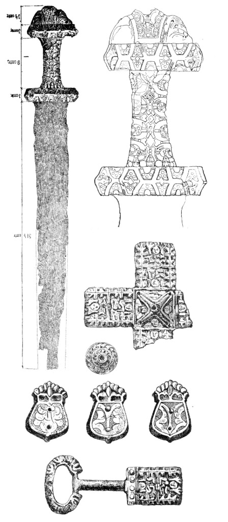 Drawings of ninth century artifacts from Moravia