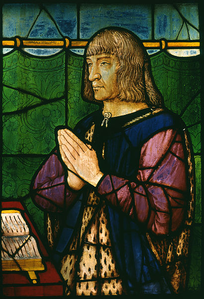 Stained glass portrait of King Louis XII of France