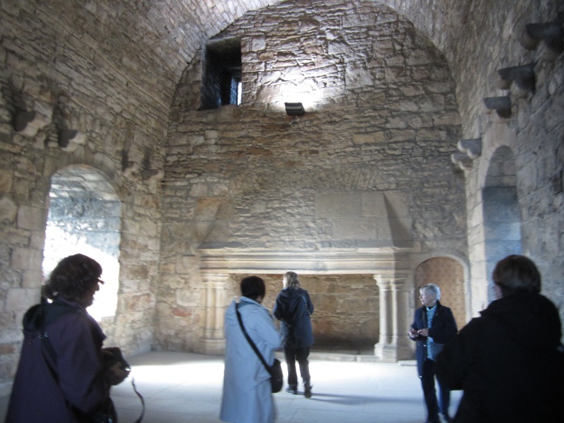 The Great Hall and fireplace of Craigmillar Castle (Photo by the author)